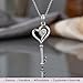 Jewelili Sterling Silver Heart Key Pendant Necklace for Women | Natural White Round Diamonds | 18