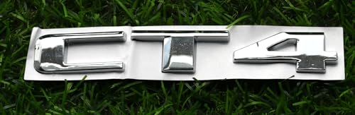 Image of 1x CT4 Rear Trunk Decklid Letter Adhesive Badge Emblem Nameplate Decals Fit for CT4 Sport (Chrome)