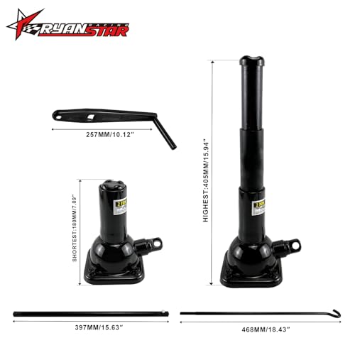 Image of RYANSTAR RACING 2 Ton Heavy Duty Spiral Jack & Stand Combo for Trucks /SUVs - 4000 lb Capacity, 7.08 inch-15.35 inch Lift, Compatible with F150, Silverado, Ram, Toyota 4x4