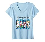Photo Gallery donna merry goosemas christmas cheer festive ducks maglietta con collo a v Photo Gallery donna merry goosemas christmas cheer festive ducks maglietta con collo a v
