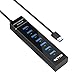USB Hub,7 Port USB 3.0 Hub Super-Speed mit verlängertem 97cm Kabel für Laptop, PC, MacBook Pro/Mini, iMac, Surface Pro, Mobile HDD und mehr