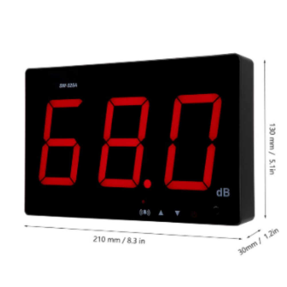 Tyenaza Medidor de Decibelios, SW-525A 30-130dB Medidor de Nivel de Sonido Montado en la Pared, Pantalla LED Grande, Alimentado por USB, para áreas Públicas Restaurantes Aulas Hospitales(210x130x30mm)