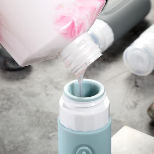 Mrsdry Travel Bottles for Toiletries, Tsa Approved 3oz Travel Size Containers BPA Free Leak Proof Refillable Liquid Silicone Squeezable Travel Accessories for Shampoo Conditioner Lotion (4 Pack) — view 7