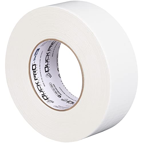 Image of Duck Pro by Shurtape Professional Grade, Industrial Colored Cloth Duct Tape for Industrial Color-Coding, HVAC and Automotive, 48mm x 60yd, 10.0 mil, White, 1 Roll (105482)