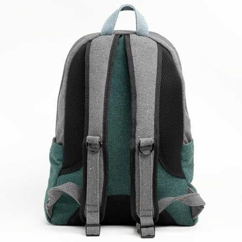 DIME BAGS Large Backpack Made with 100% Nepali Hemp, Roomy Storage with Multi-Compartments & Hidden Pocket, Adjustable Shoulder Straps, Unisex Bag for Travel & Daily Use, Naturals Pioneer (Ash)3
