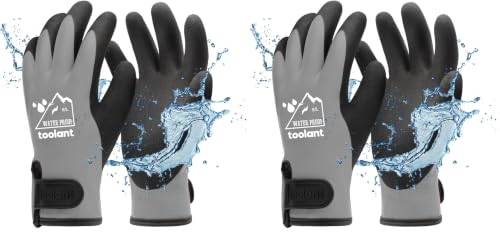 Image of toolant 100% Waterproof Winter Work Gloves, Thermal Insulation with Grip (Pack of 2)