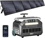 IEE 3200W Generador Solar P3200 con Paneles Solare 500W, 2048Wh Estación de Energía Portátil, LiFePO₄, Carga 80% en 45 min, Aplicación, 16 Puertos, Power Station para Camping, Caravana y Emergencias