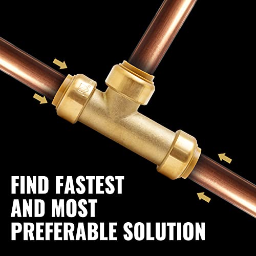image for SUNGATOR 3/4 Inch Slip Tee, Repair Tee Fittings, Brass Push-to-Connect