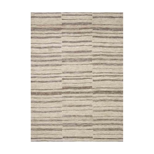Image of Modern Pattern Wool Carpet with Loop Texture Yarn Anti Shedding Carpet Size 9x13 Feet B4 Brown Multi Color