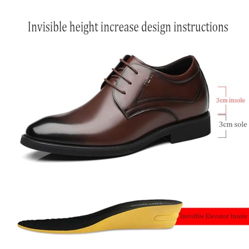 Men's Formal Oxfords Leather Height Increase Shoes Lace-Ups Classic Business Shoes Non-Slip Elevator Shoes for Office Wedding2