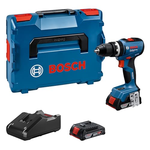 Bosch Professional 18V System atornillador a batería GSB 18V-65 (motor Brushless sin escobillas, 2 baterías GBA 18V 2.0Ah, cargador GAL 18V-20
