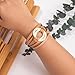 Infinity Leather Wrap Bracelets Boho Cuff Bracelets Cute Stackable Bangle with Magnetic Clasp Handmade Braid Interlock Disc Jewelry Gifts for Women(Brown)