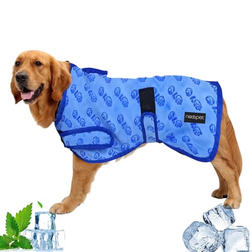 Colete Refrescante para Cães, Jaqueta Refrescante, Resfriamento Evaporativo para Climas Quentes, Compatível Com a Maioria Dos Arreios, Azul (Extra grande)