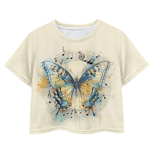 Kids Crop Top Short Sleeve T-Shirts for Girls Size 5-14