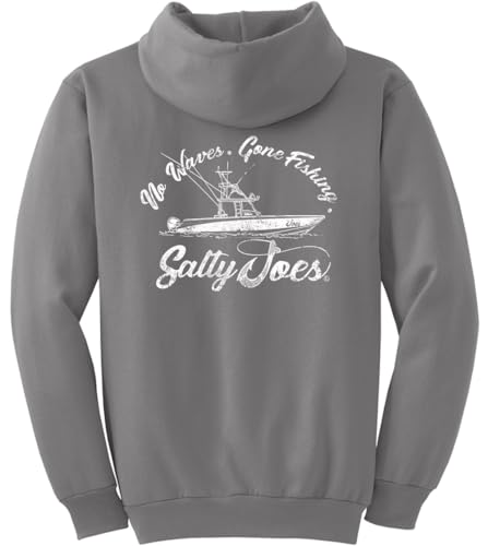 SALTY JOES Men's Fishing Boat Logo Pullover Hooded Sweatshirts