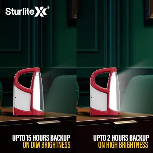 Image of Sturlite Pton 12W LED Portable Lantern| 2200mAh Rechargeable Li-ion Battery| Upto 15Hrs Long Battery Back Up| 360 Light Spread & Knob for Brightenss Adjustment LED Lamp - (Pack of 1)
