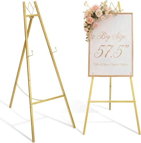 GRENTY 57.5 Gold Adjustable Easel for Signs