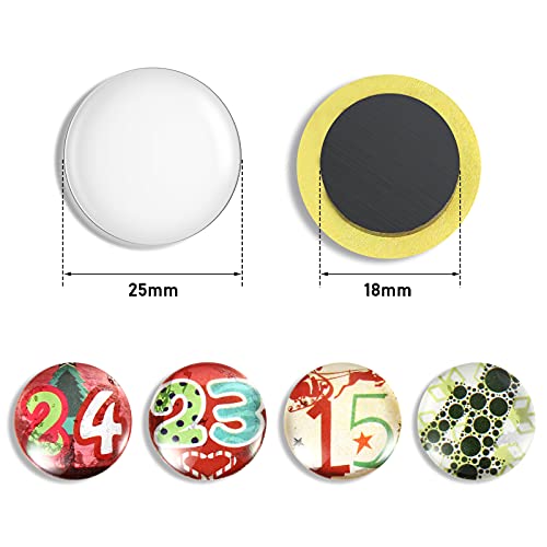 image for Outus 60 Pieces Craft Fridge Magnets DIY Refrigerator Magnets Round Gl