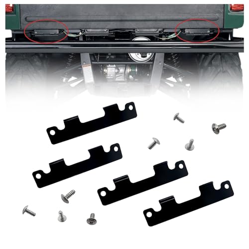 BIGLKNM Black Gate Tailgate Hinge Plates with Stainless Steel Mounting Screws for Rhino 450 660 700 YXR450 YXR660 YXR700 4x4 2005-2013 OEM# 5UG-F4669-00-00