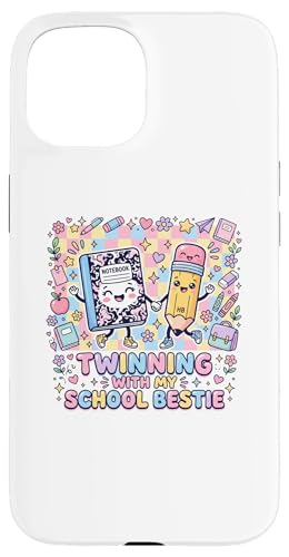 Twinning with My School Bestie Cute Matching Friend Twin Day �X�}�z�P�[�X iPhone 15 �p