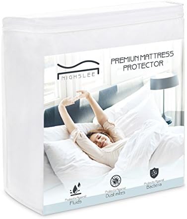 NIGHSLEE Mattress Protector, Waterproof Queen Mattress Fitted Sheet, Dust Mite Proof & Bed Bug Proof Mattress Cover with Breathable Terry Cotton Surface