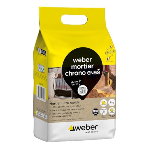 Weber Mortier de maçonnerie ultra-rapide, 5kg, WEBER MORTIER CHRONO