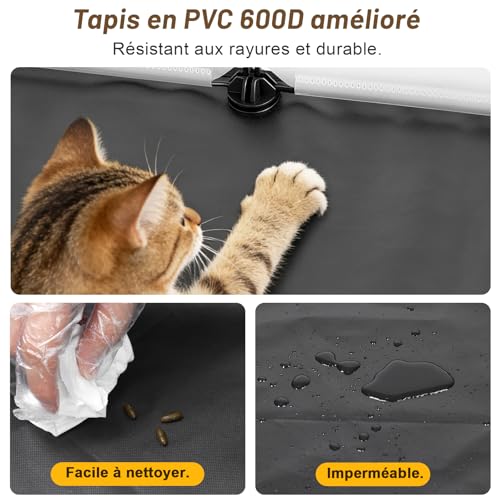 Enclos modulable chaton et gerbille avec tapis étanche de 122x60cm - 5