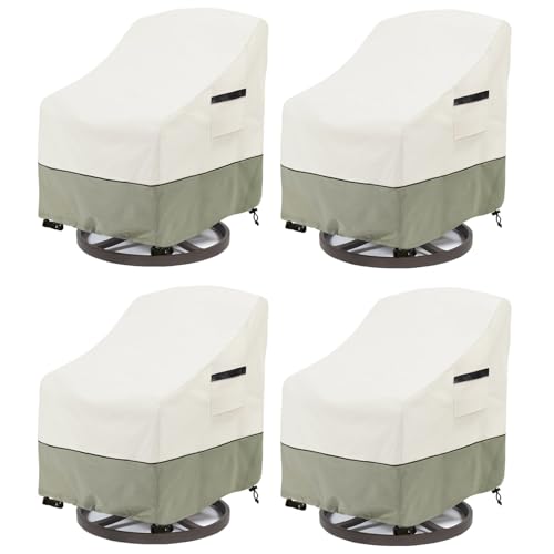 LSongSKY Patio Swivel Chair Cover 4 Pack Waterproof Heavy Duty Outdoor Chair Covers Outdoor Swivel Chair Cover for Patio Furniture Covers(30 W x 34 D x 36 H inches) Beige