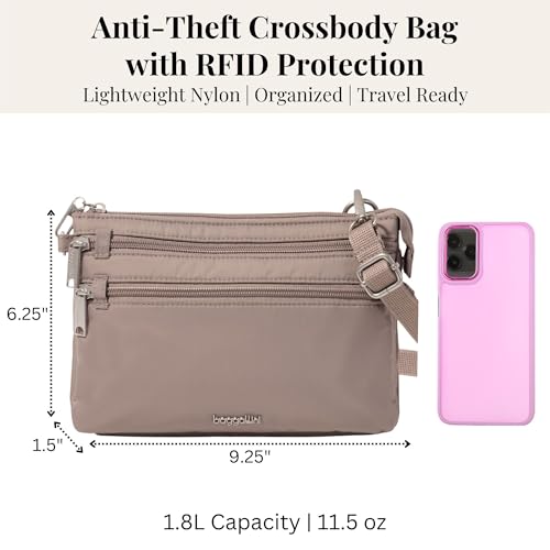 Image of Securtex Anti-Theft Stash Crossbody - 9.25 inchx 6.25 inch Travel Safe Bag w /Locking Zippers