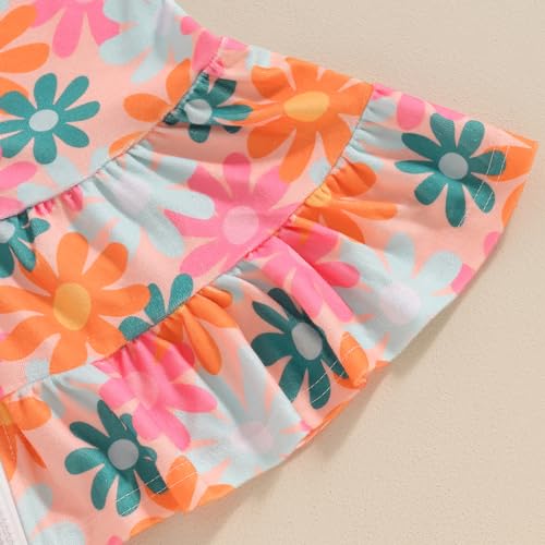Image of Girls Swim Cover Up Kids Short Sleeve Swimsuit Coverups Terry Zip-Up Hoodies Beach Dress Ruffle Bathing Suit Wraps