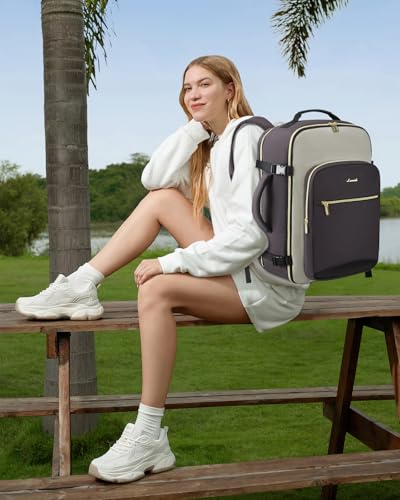 Image of LOVEVOOK 50L Travel Backpack for Women & Men, Airline Approved Carry On Luggage with 3 Packing Cubes, TSA Overnight Bags, Waterproof Personal Item Bag, Weekender Essentials Backpacks fits 17 inch Laptop