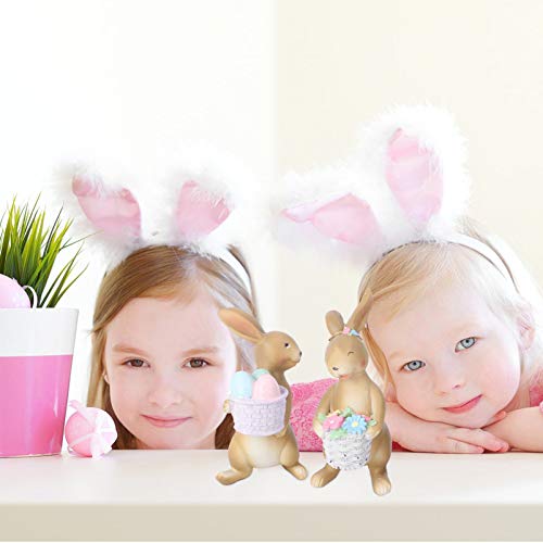 ABOOFAN Animais Em Miniatura Coelho Estatueta Estátua Resina Bolo Chapéus de Coco Acessórios de Jard