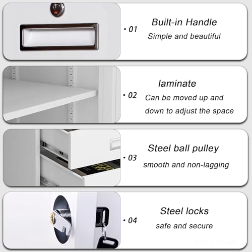 Armadietto portadocumenti chiudibile a chiave per stampante, 65 cm, 85 cm, altezza t Sto Solut per nizing documenti da ufficio/casa, forniture Slish Design