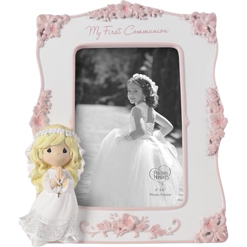 Precious Moments My First Communion Photo Frame for Girls | Resin/Glass Frame | First Communion Gifts for Girls | 4 x 6 Picture