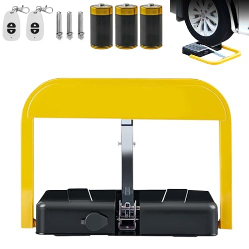 URbazaar Automatic Car Parking Barrier Automatic Folding Waterproof Anti-Collision and Anti-Pressure Waterproof Parking Space Lock Galvanized Steel Remote Control up to 30m Included 3 Battery (B)