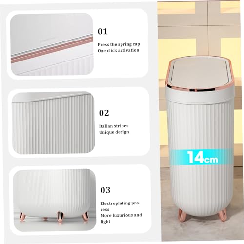Cesta de basura para dormitorio y salón papelera estrecha blanca de diseño moderno 6
