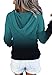 ETCYY Women's Tie Dye Hoodies Tops Long Sleeve Casual Colorblock Button Down Pullover Sweatshirt with Pocket(L.Dye Green)