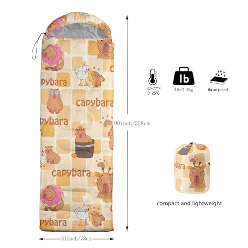 Bolsa de Dormir Infantil para Niños y Niñas, Estampado de Unicornio Azul, Ligera, Cálida, Portátil, Impermeable, Resistente al Frío para Camping y Senderismo miniatura 3