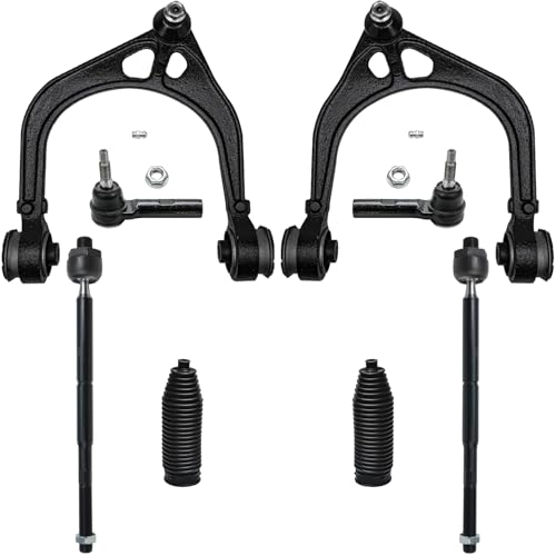 Image of Detroit Axle - 8pc RWD Front Control Arms Kit for Chrysler 300 Dodge Charger Magnum Challenger, 2 Upper Control Arms with Ball Joint 2 Inner Tie Rods 2 Outer Tie Rods 2 Tie Rod Boots Replacement
