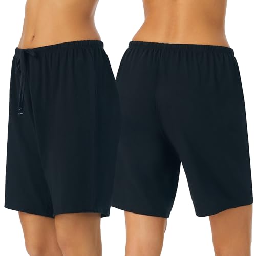 Image of Nautica Womens Sleep Bermuda Shorts - Lightweight, Breathable Pajama Bottoms - Cotton Knit Jersey Sleepwear and Loungewear