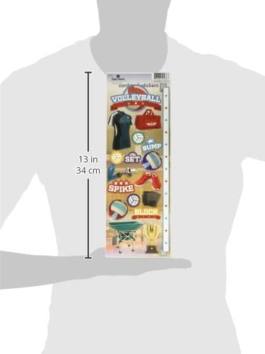 Miniatura 2 de Paper House Productions STCX-0175E - Calcomanías de cartulina, voleibol (paquete de 6)