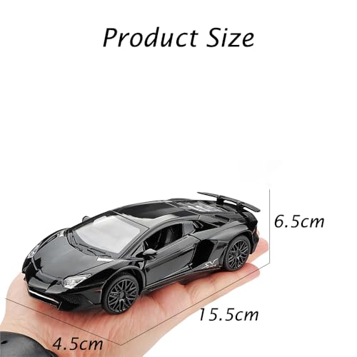 Modelo de carro coleccionable Aventador negro 1:32 miniatura 5