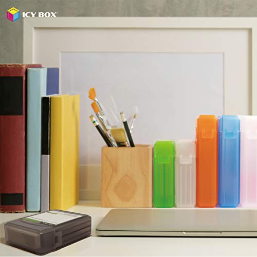 ICY BOX 3er Set Dual Festplatten Box für 2,5 Zoll HDD/SSD zum Schutz oder Aufbewahrung, stapelbar, Beschriftung, Hardcase Hülle, mehrfarbig, IB-AC6025-3 – Bild 8