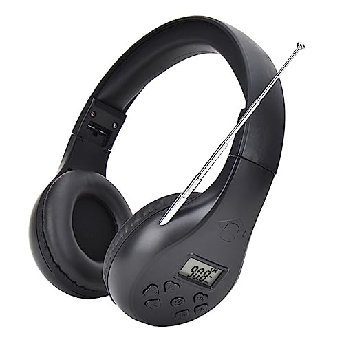 Veemoon Kabellose Fm Radio Kopfhörer mit Digitalanzeige Tragbare Kopfhörer zum Joggen Hohe Empfangsempfindlichkeit Externe Metallantenne für Sport und Veemoon Kabellose Fm Radio Kopfhörer mit Digitalanzeige Tragbare Kopfhörer zum Joggen Hohe Empfangsempfindlichkeit Externe Metallantenne für Sport und