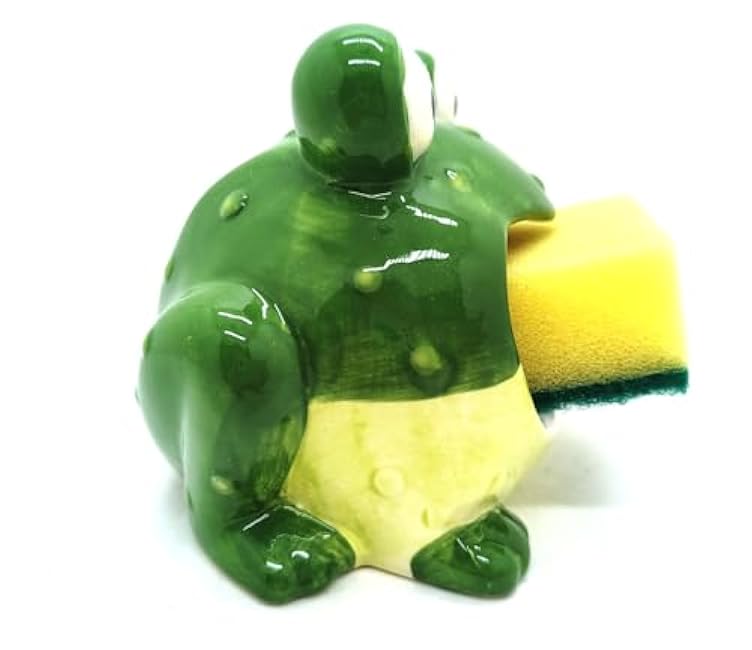 Cute Ceramic Frog Sponge Holder for Kitchen Sink Ceramic Frog Soap Holder 4.7¡± Cute Kitchen Decor Home Decor Frog Decor Frog Gifts House Warming Gifts Valentines Day Gifts