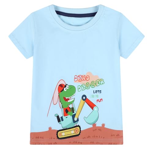 Image of HILEELANG Toddler Boy Summer Short Clothes Sets Cotton Crewneck Tees Shorts Pocket Adjustable Knite Shorts Playwear Sets