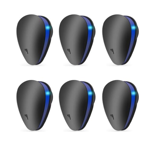 British Lux Repel Lab Ultrasonic Pest Repeller - Rodent & Insect Repellent for Home, Office, Warehouse - Effective, Safe & Chemical-Free Pest Control (Black,6PCS)