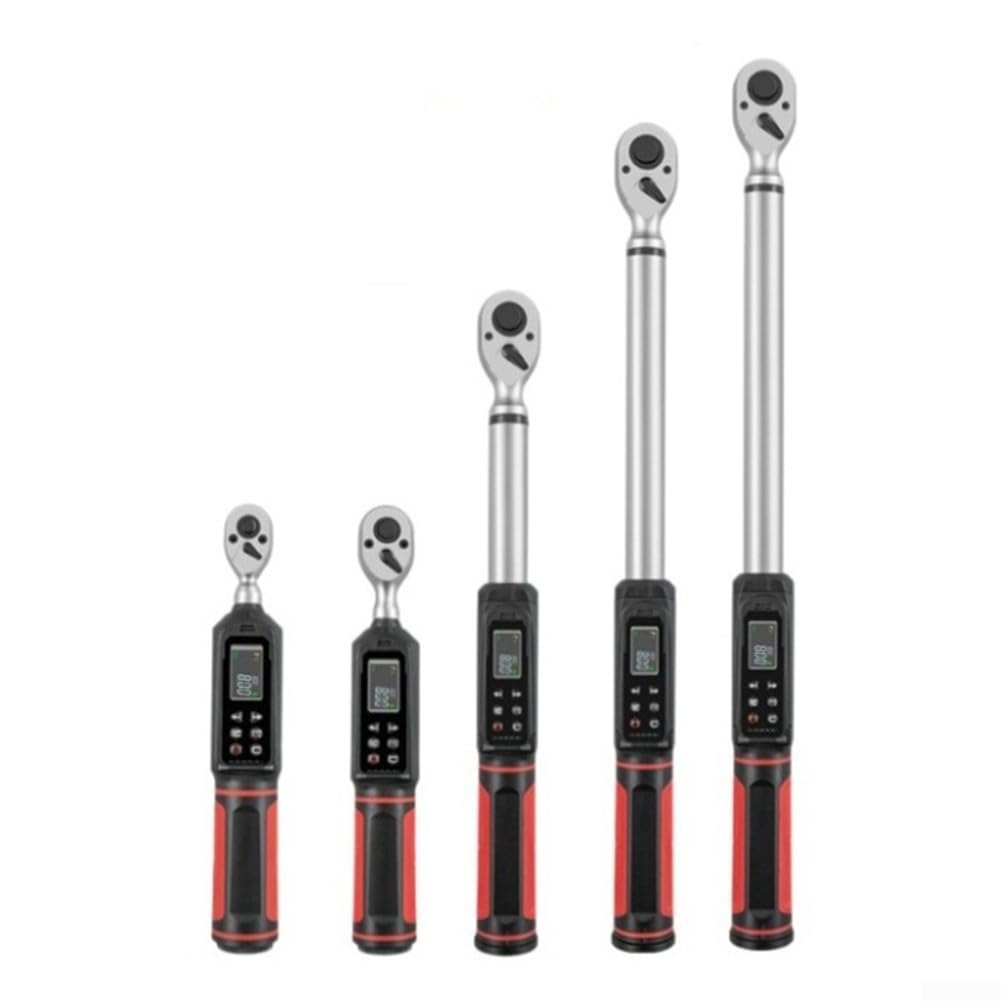 Llave dinamométrica digital de 1/4 3/8 1/2 pulgadas con vibración LED de zumbador, tipo de clic ajustable para reparación de bicicletas, coches, motocicletas, construcción de acero, 240