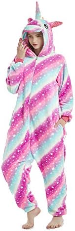 Animal Cosplay Costume Unicorn Onesie Unisex Adult Pajamas Halloween Xmas Gift
