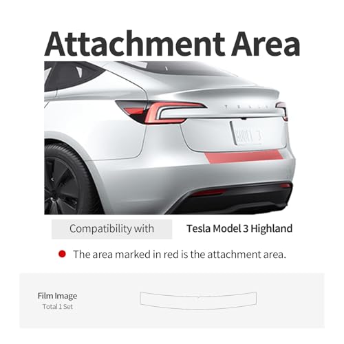 skoko (1Set) Rear Bumper Upper Clear Protective Film PPF Compatible with Tesla Model 3 Highland 2024 2025, Anti-Scractch, Premium PPF